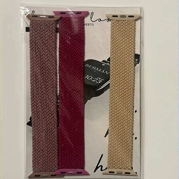Three (3) Apple Watch bands - maroon, mauve and nude/beige - Picture 1 of 2